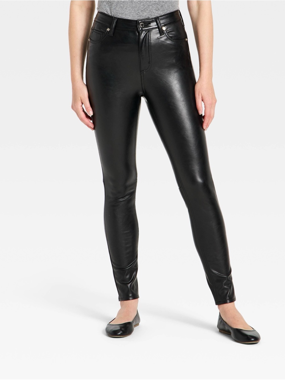 Universal Thread Black Faux Leather Skinny Pants size 12R